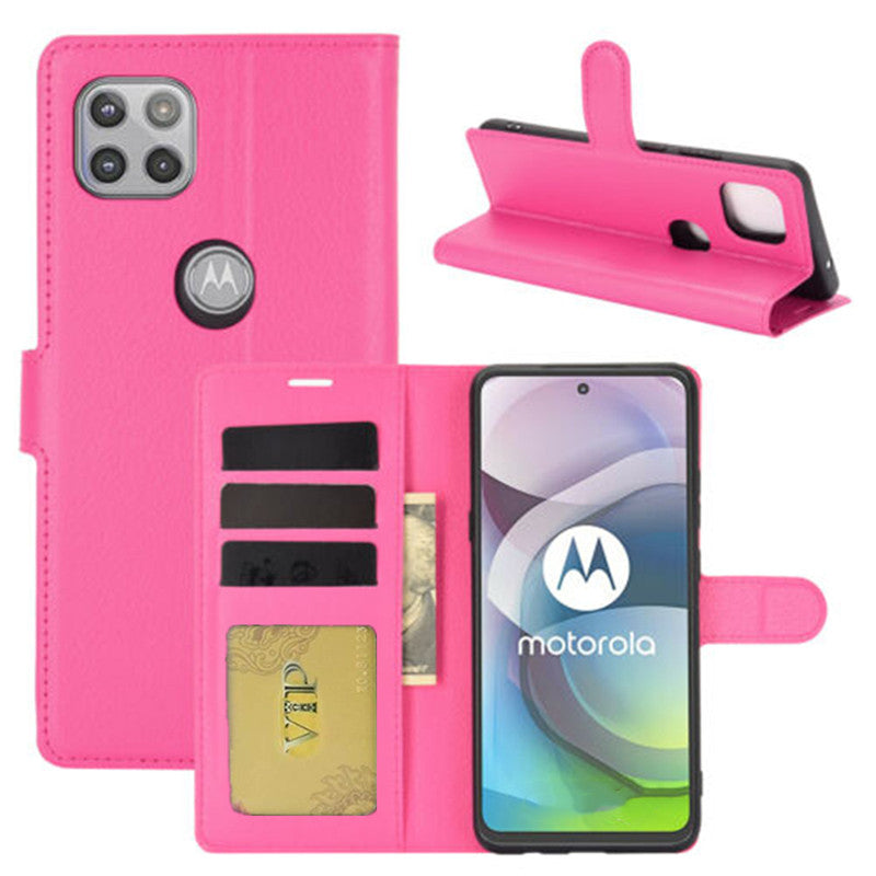 Leather Folio Wallet Case for Motorola Moto One 5G Ace Leather Folio Wallet Case for Motorola Moto One 5G Ace